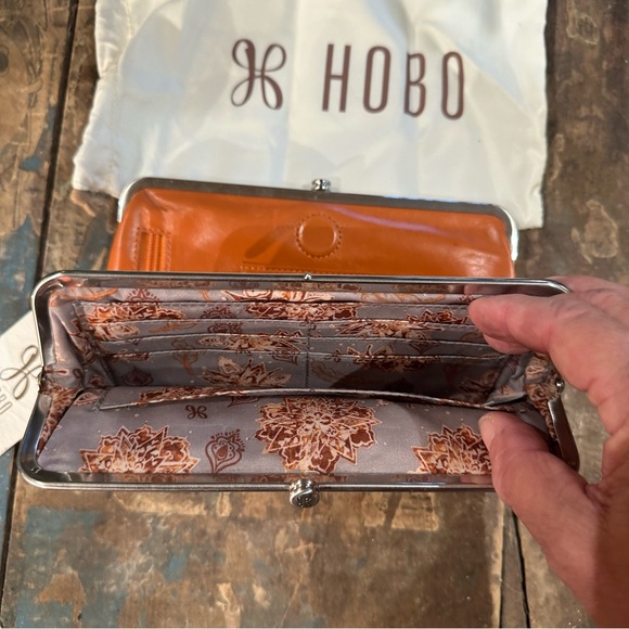 HOBO Amber Burnt Orange Leather Clutch